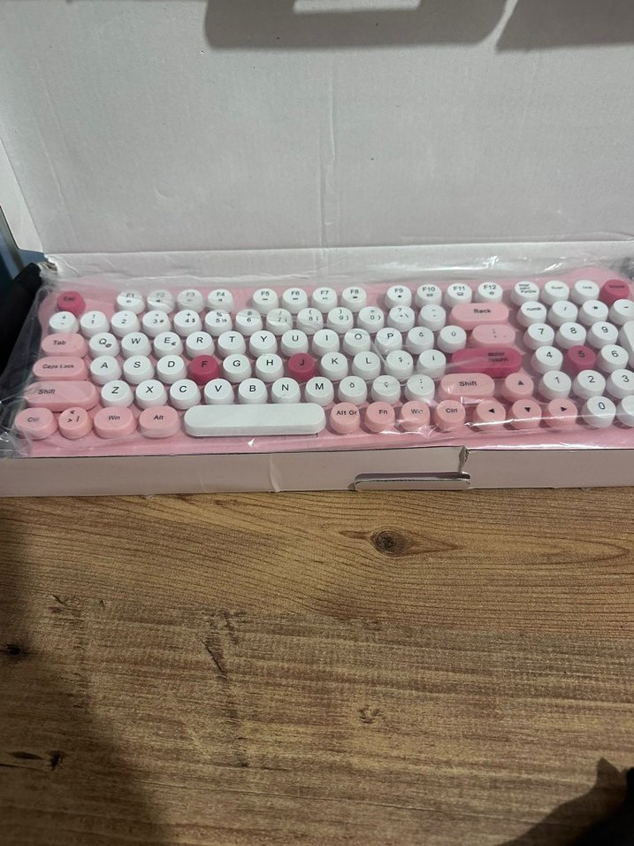 Everest Bunny Pembe Pastel Kablosuz Klavye ve Mouse - Görsel 3