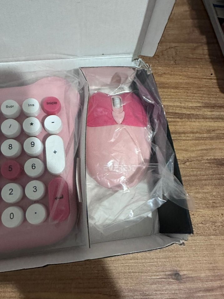 Everest Bunny Pembe Pastel Kablosuz Klavye ve Mouse - Görsel 4