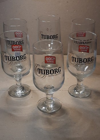 Tuborg Logolu 6'lı Ayaklı Bardak Seti - Görsel 2