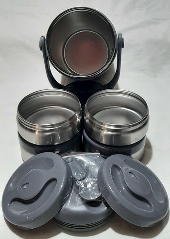 Siyah Gıda Saklama Kabı Seti - Görsel 4