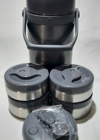 Siyah Gıda Saklama Kabı Seti - Görsel 3