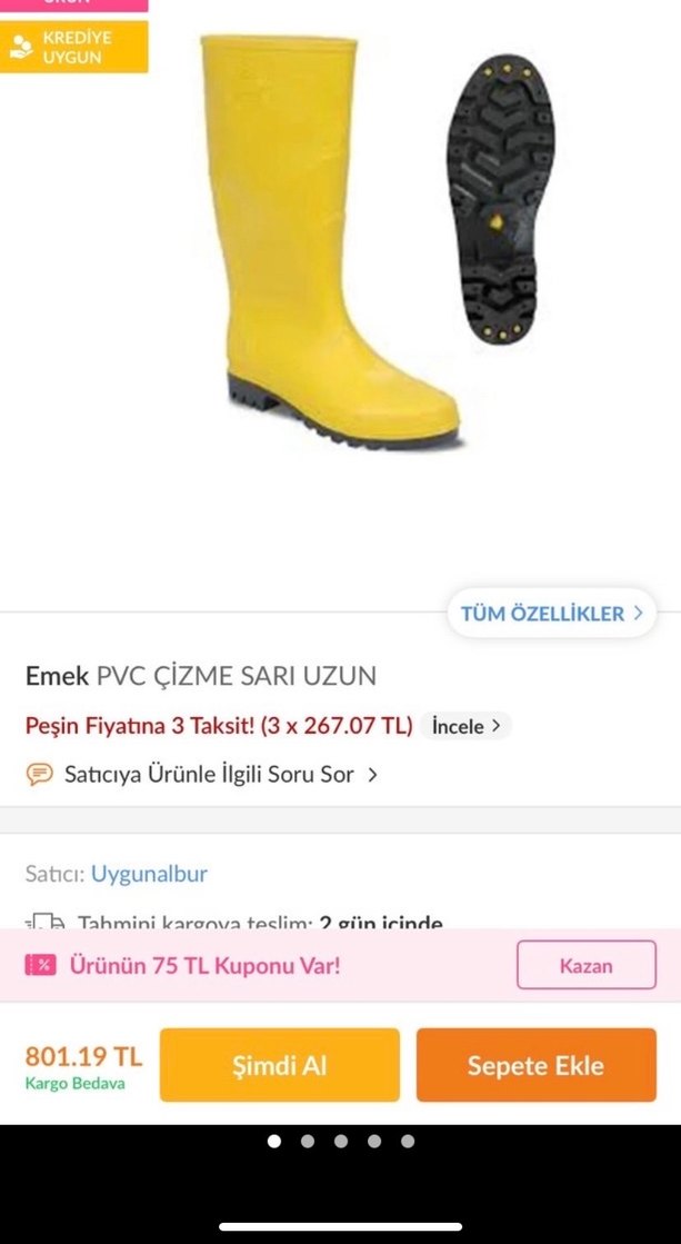 Sarı çizme , emek pvc - Görsel 4