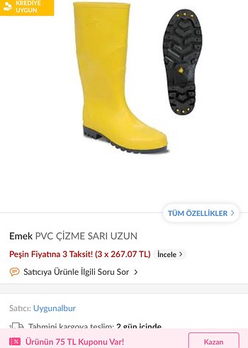 Diğer Emek PVC Sarı çizme