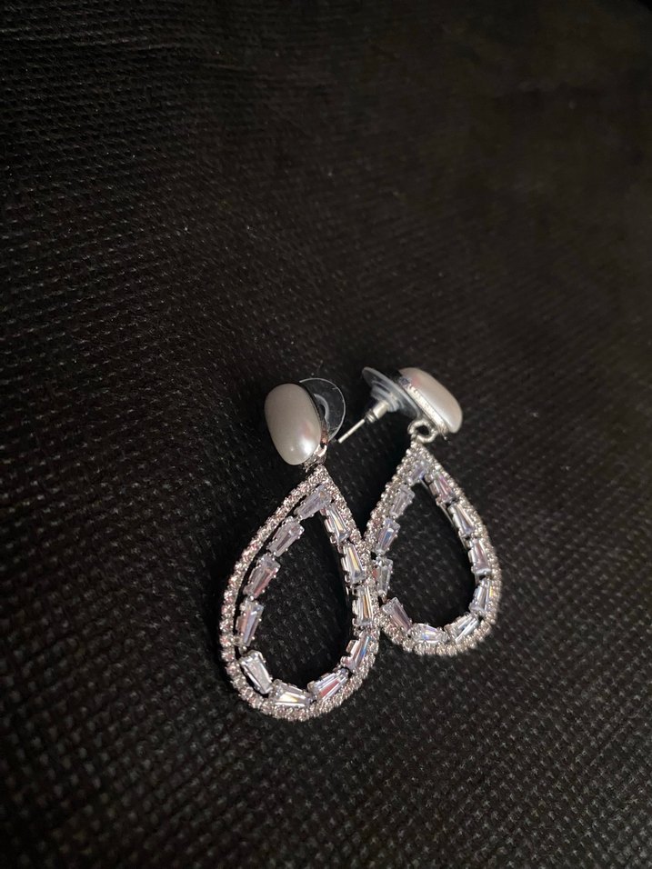 İnci ve taşlı küpe - Görsel 2