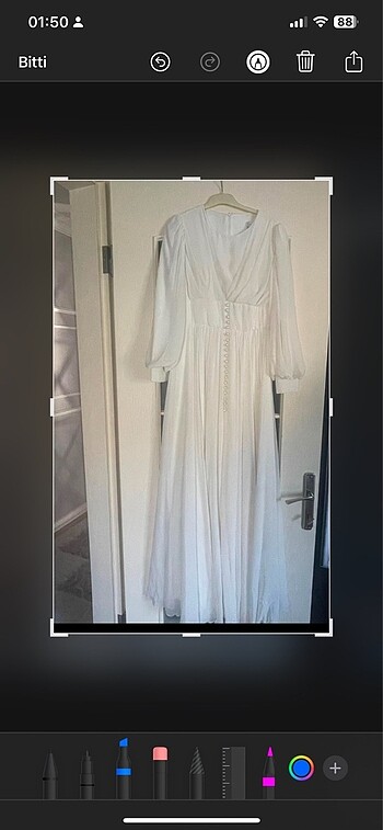 42 Beden beyaz Renk Nikah elbisesi