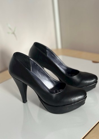 Siyah Platform Topuklu Kadın Stiletto - Görsel 2