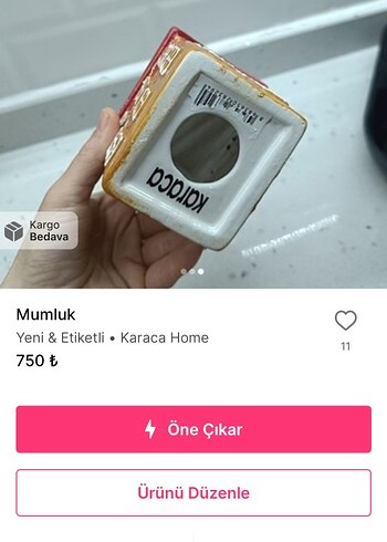 Bej Ev Figürlü Mumluk - Görsel 3