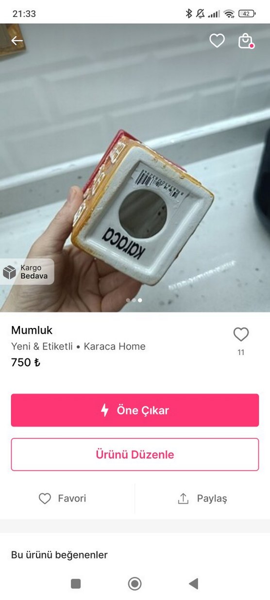 Bej Ev Figürlü Mumluk - Görsel 3