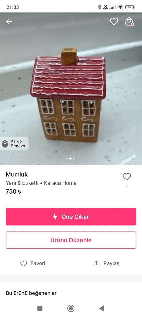 Bej Ev Figürlü Mumluk - Görsel 2