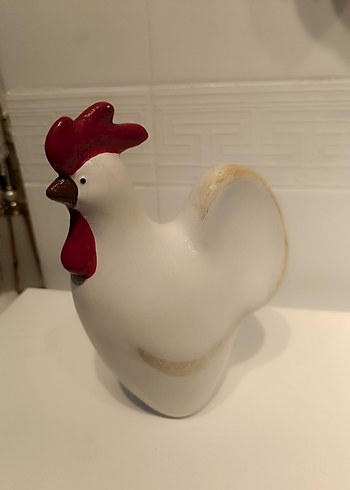 Beyaz Seramik Tavuk Figürleri - Görsel 3