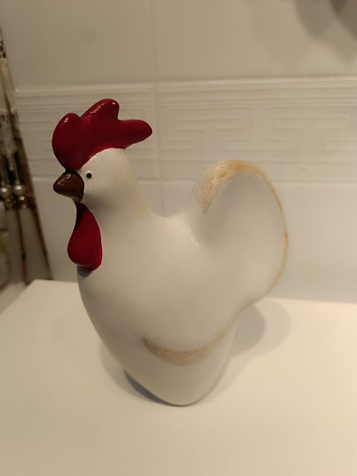 Beyaz Seramik Tavuk Figürleri - Görsel 3