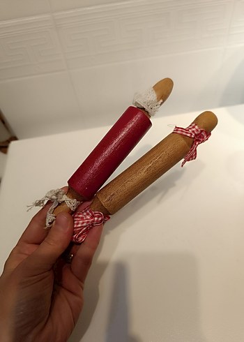 Renkli Ahşap Ev ve Merdane Oyuncak Seti - Görsel 2