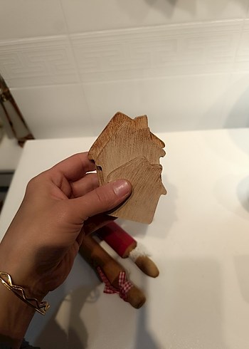 Renkli Ahşap Ev ve Merdane Oyuncak Seti - Görsel 5