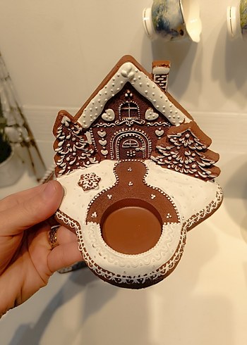 Kahverengi Ev Şeklinde Mumluk Seti - Görsel 4