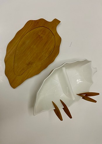 Beyaz Bölmeli Seramik Servis Tabağı - Görsel 3