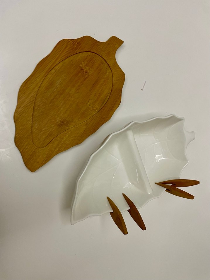 Beyaz Bölmeli Seramik Servis Tabağı - Görsel 3