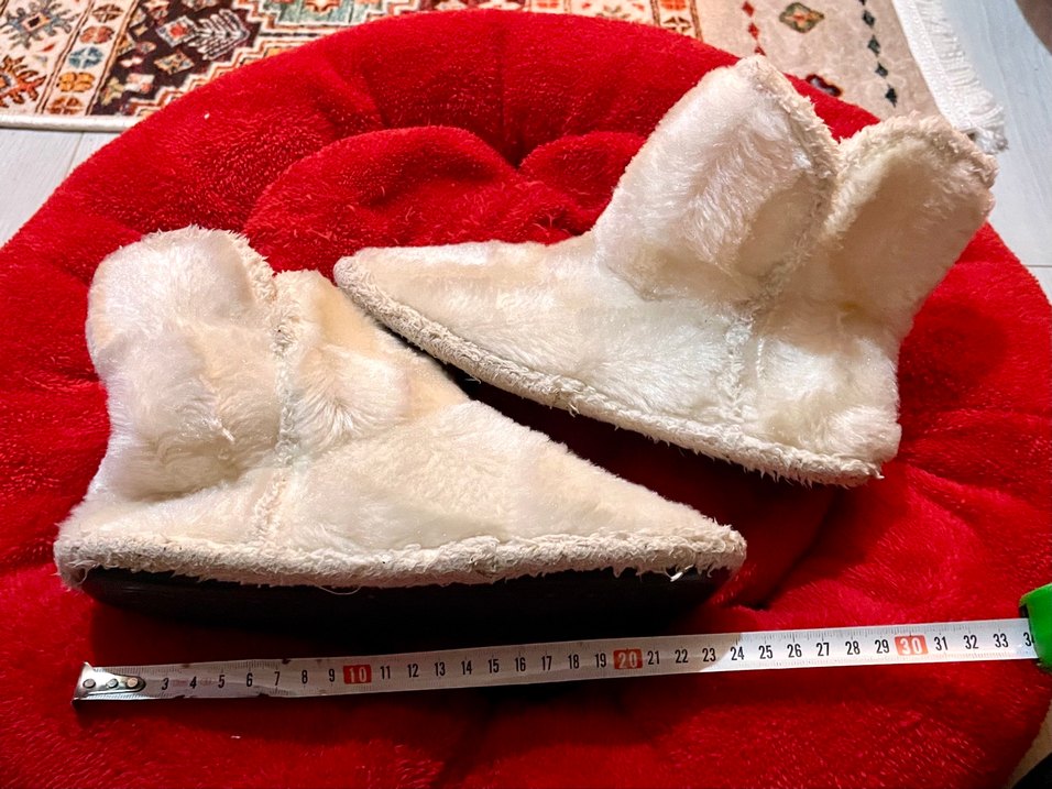 Kızlar için Beyaz Kürklü Sıcak Terlik - Görsel 2