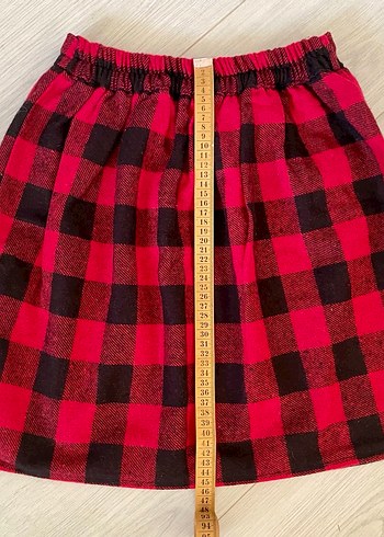 Kırmızı Ekose Mini Etek - Görsel 2