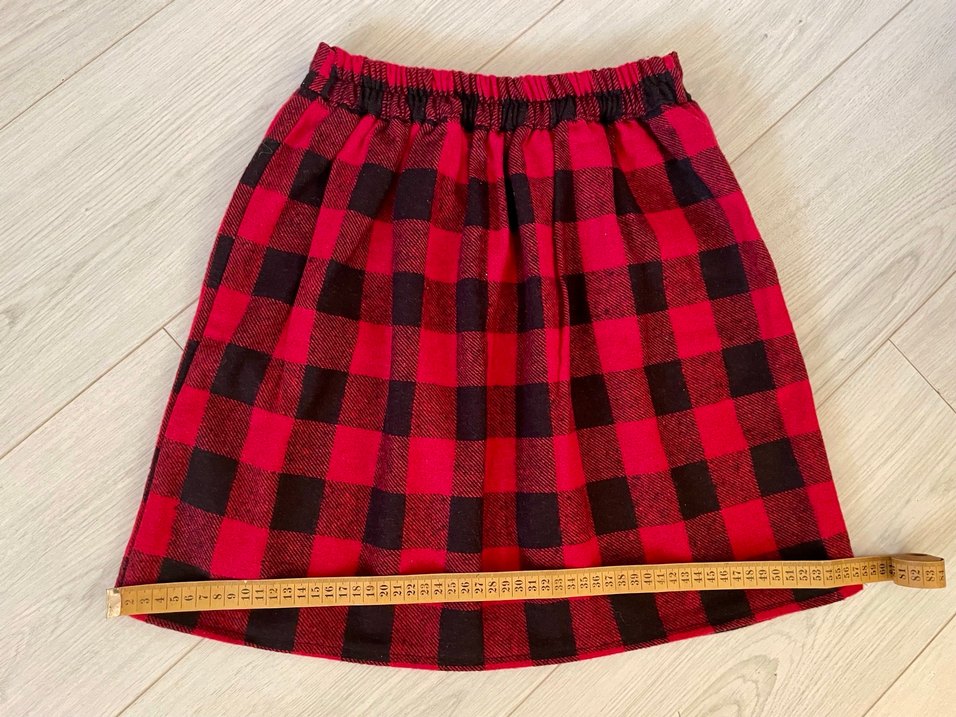 Kırmızı Ekose Mini Etek - Görsel 3