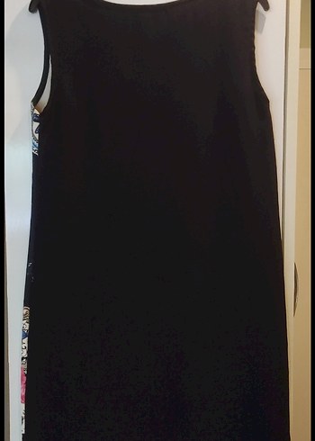 Lacivert, Desenli Kolsuz Elbise - Görsel 2