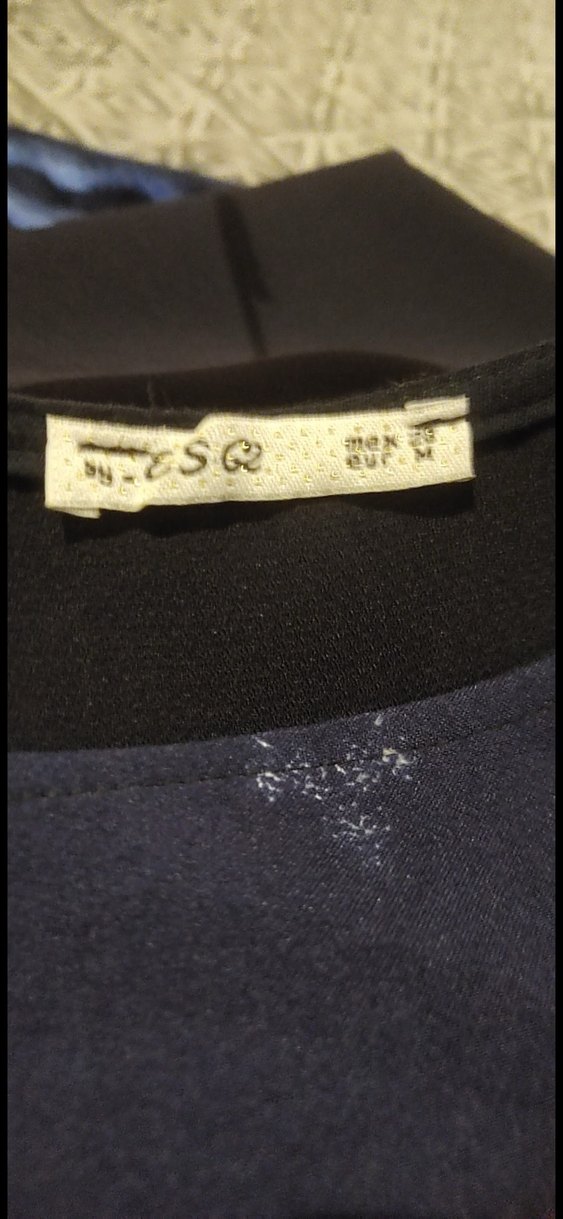 Lacivert, Desenli Kolsuz Elbise - Görsel 4