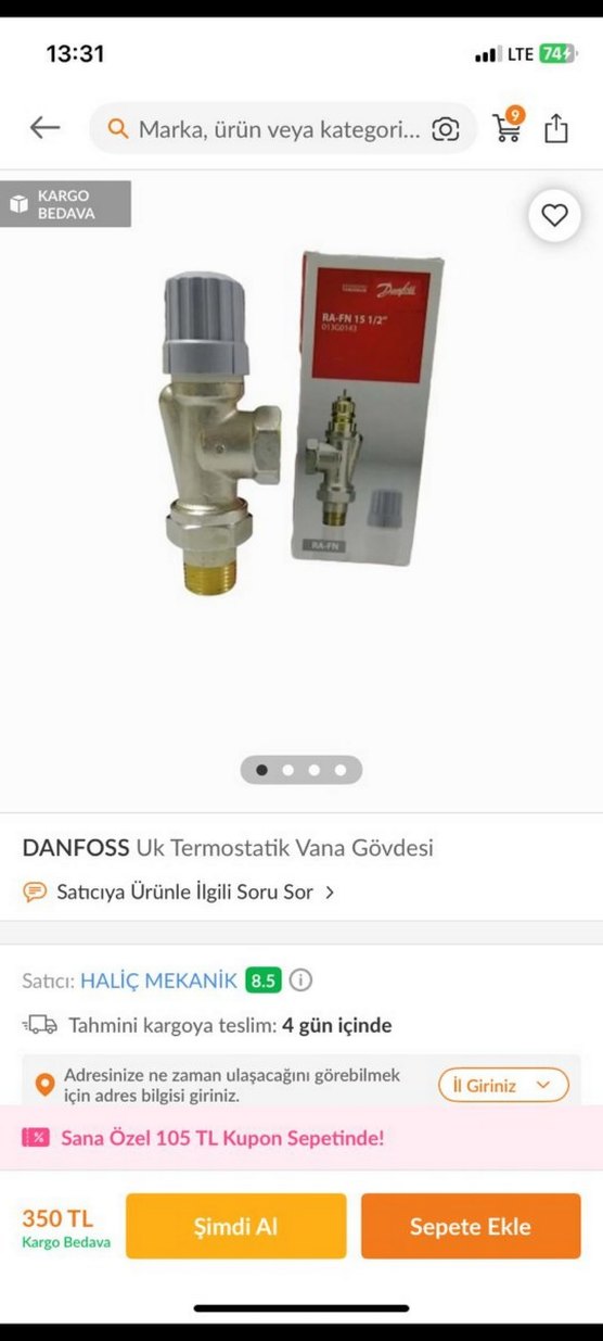 Diger RA-FN Altın Renkli Vana - Görsel 2