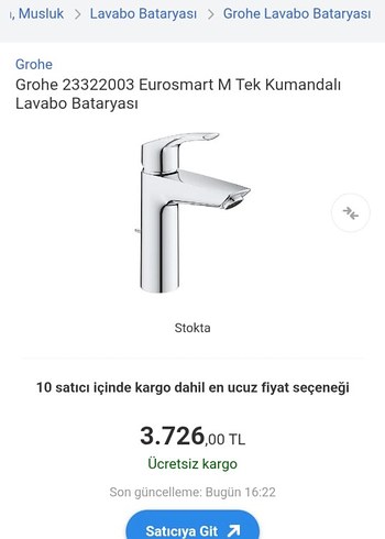 Grohe Eurosmart Krom Renkli Parça - Görsel 2