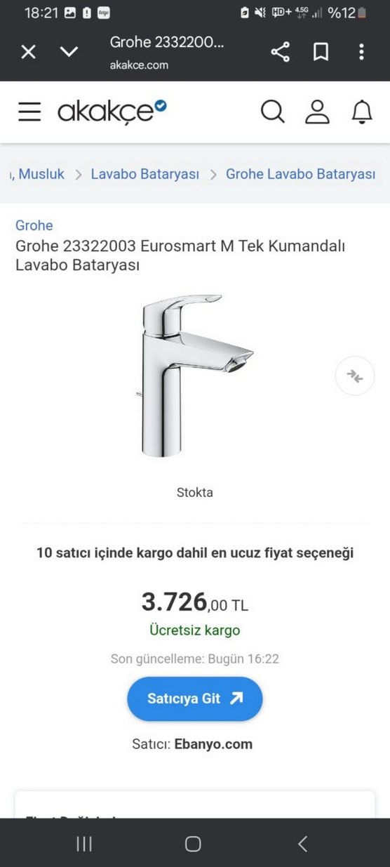 Grohe Eurosmart Krom Renkli Parça - Görsel 2