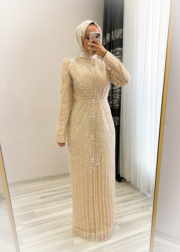 Boncuk işlemeli kiralık elbise???? - Görsel 3