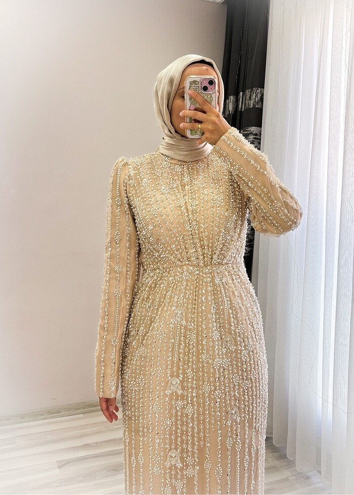 Boncuk işlemeli kiralık elbise???? - Görsel 2