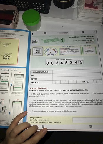 Beden ÜÇDÖRTBEŞ yayınları Mehmet Kıvrak 12 Adet TYT Matematik Deneme