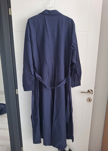 LC Waikiki Lacivert Kadın Uzun Keten Elbise