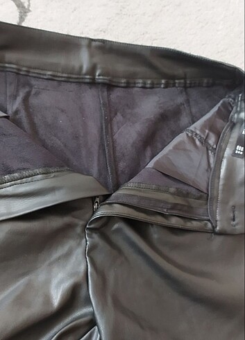 İçi kürklü deri şort - Görsel 2