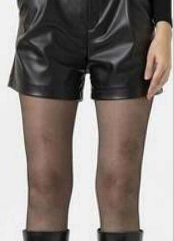 İçi kürklü deri şort - Görsel 3