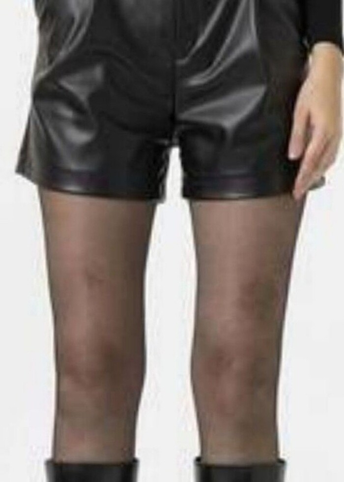 İçi kürklü deri şort - Görsel 3
