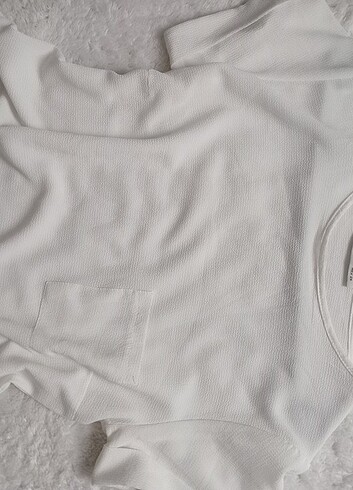 beyaz kısa kol bluz - Görsel 3