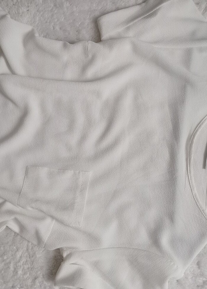 beyaz kısa kol bluz - Görsel 3