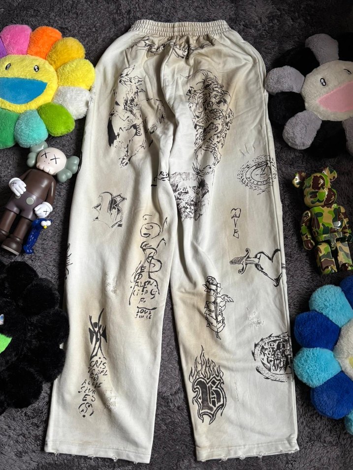 Balenciaga Tattoo Graffiti Dyed Pants - Görsel 2
