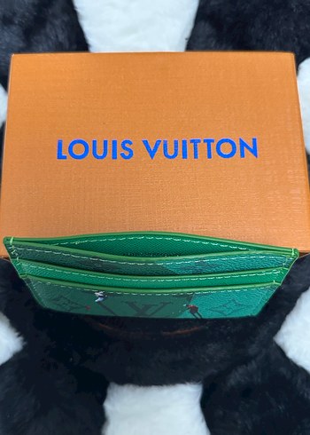 Yeşil Baskılı Louis Vuitton Deri Cüzdan - Görsel 3