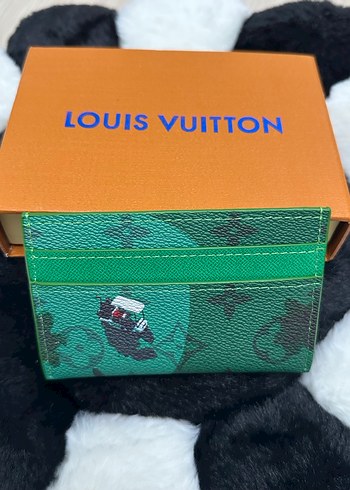 Yeşil Baskılı Louis Vuitton Deri Cüzdan - Görsel 2