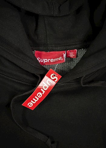Supreme Big Logo Jacquard Hooded Sweatshirt Hoodie Black - Görsel 3