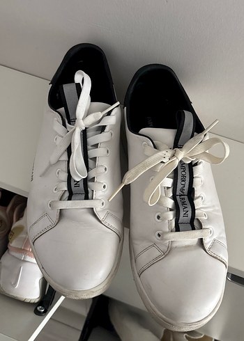 Emporio Armani Kadin Beyaz Bagcikli Spor Ayakkabi
