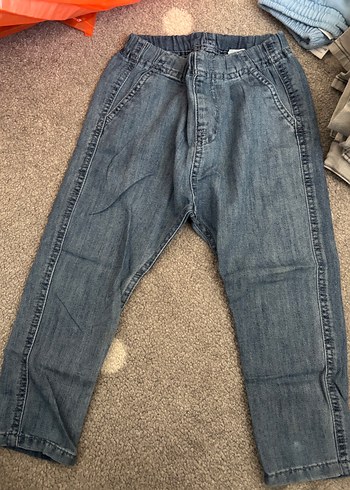 H&M Gri Mavi Rahat Denim Pantolon