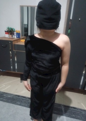 Tek Kollu Siyah Gotik Çocuk Kostümü - Görsel 6