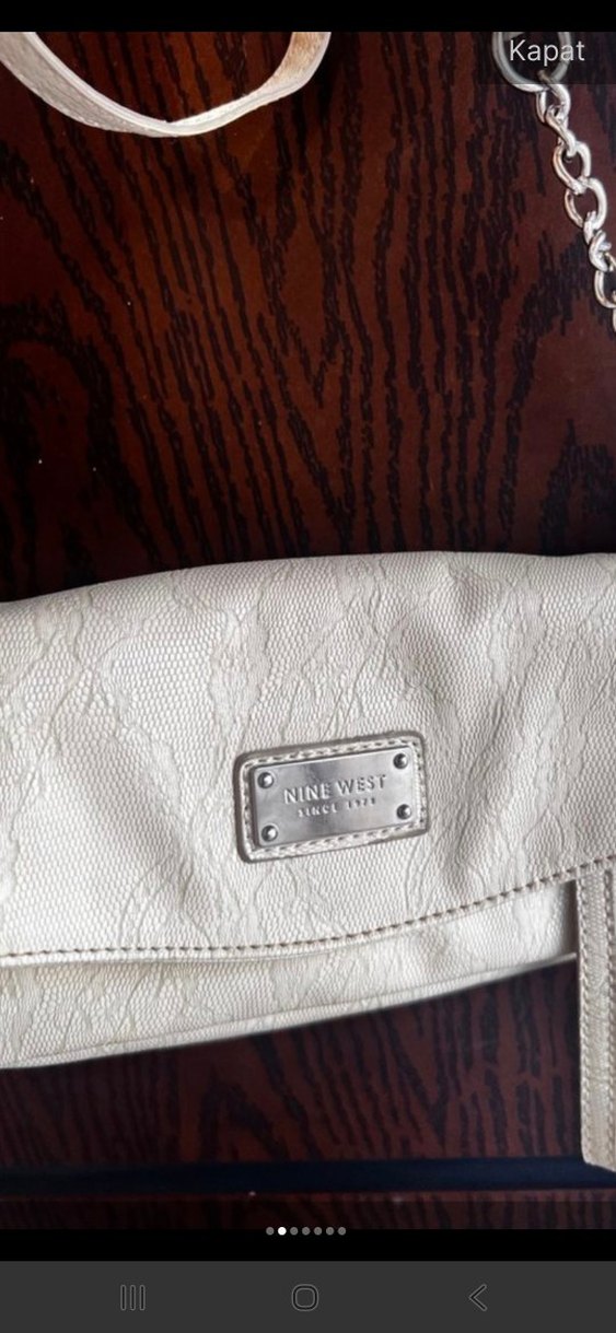 Bej Yılan Desenli Fermuarlı Kadın Çanta - Görsel 2