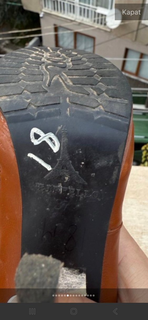 Kahverengi Deri Tokalı Dizüstü Çizme - Görsel 5