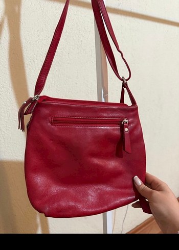 Kırmızı deri Kadın Çanta - Görsel 3