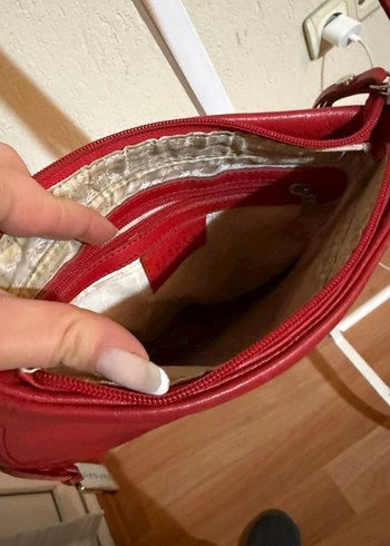 Kırmızı deri Kadın Çanta - Görsel 5