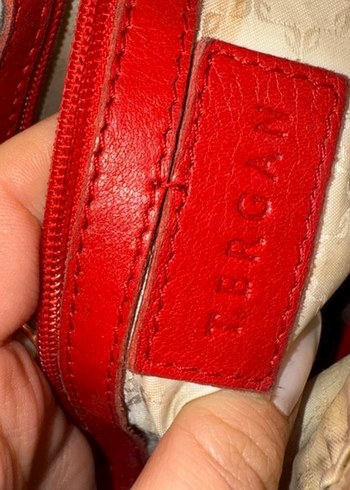 Kırmızı deri Kadın Çanta - Görsel 4