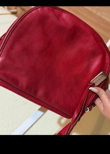 Kırmızı deri Kadın Çanta - Görsel 6